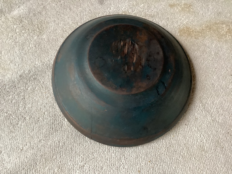 Miniature 1800’s Bowl 6 3/4” Blue Paint