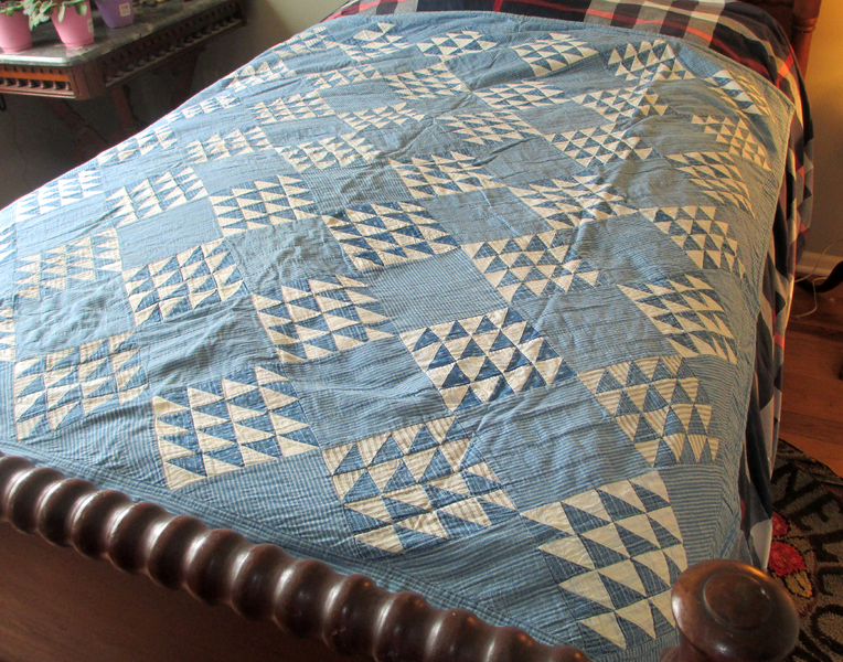 Early 1900's Blue Calicos Baby Quilt